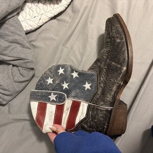 Roper Black and Red Ankle Boots